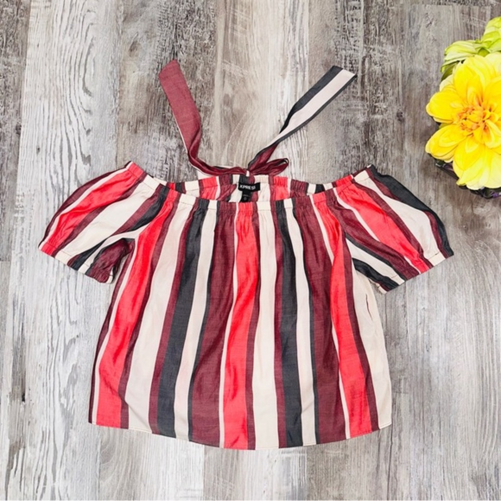 Express striped open back top